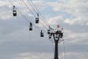 Koelner Seilbahn Gondel blieb haengen Koeln Linksrheinisch P562